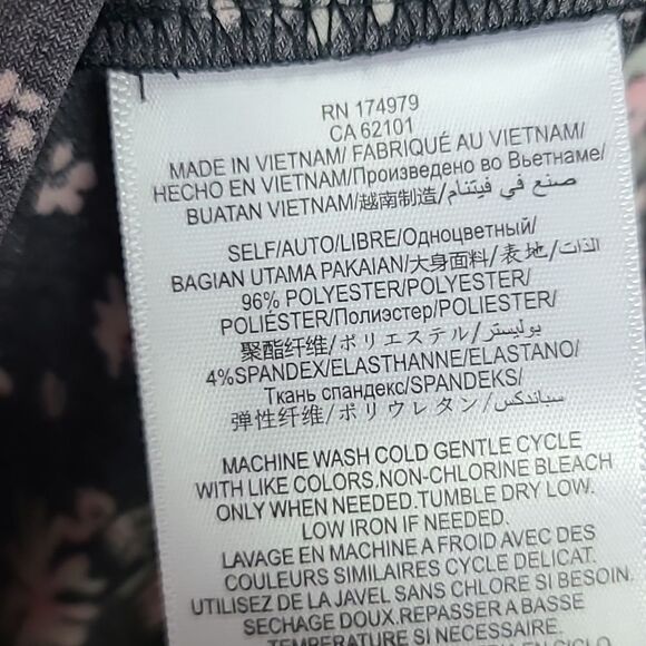 BCBG Long Sleeve Ditsy Print A-Line Dress BCBGeneration Black Jersey Knit Swing - Picture 9 of 11